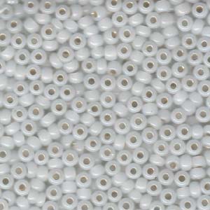 Products: Size 6 Seed Bead, Gilt Lined White Opal (10gms)