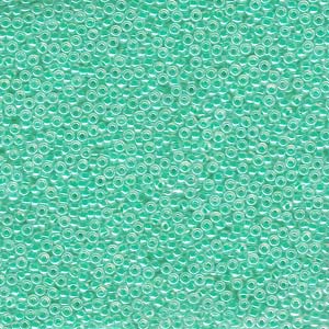 Size 15 Seed Bead, Green/Aqua Ceylon (10gms)