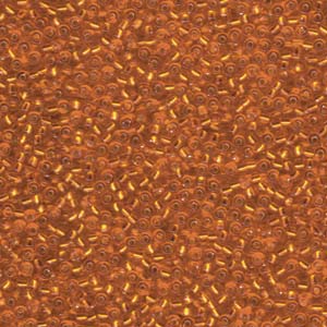 Size 11 Miyuki Seed Beads: Size 11 Seed Bead, Silver Lined Orange (10gm)