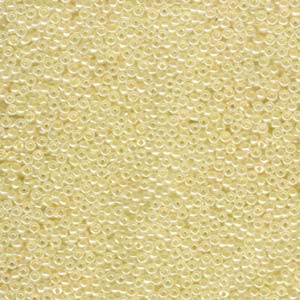 Size 11 Seed Bead, Creamy Yellow Ceylon (10gm)