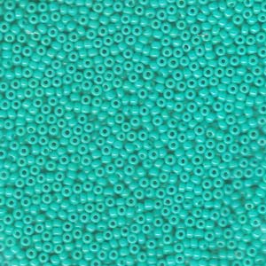 Size 11 Miyuki Seed Beads: Size 11 Seed Bead, Opaque Turquoise Green (10gm)