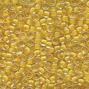 Size 6 Miyuki Seed Beads: Size 6 Seed Bead, Lemon Lined Crystal (10gms)