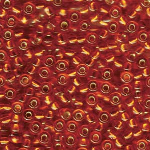 Size 6 Seed Bead, Silver Lined Orange (10gms)