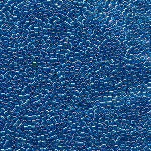 Size 11 Delica Bead, Transparent Aquamarine AB (5gms) SKU-DB177