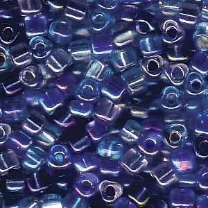 Size 8 Miyuki Tri Beads: Size 8 Tri Bead Mix, Blue Tones (10gms)