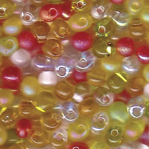 4x3mm Miyuki Drops: 4x3mm Drop Bead Mix, Tango (10gms)