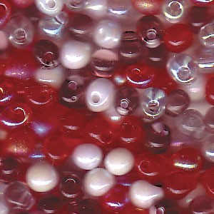4x3mm Miyuki Drops: 4x3mm Drop Bead Mix, Strawberry Fields (10gms)