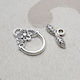 Toggle Clasp, Silver, Ring:12mm/Bar:15mm (5 sets)