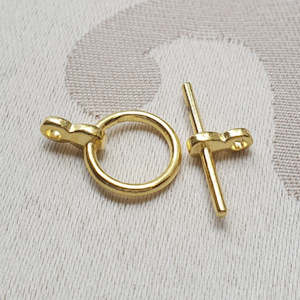 Clasps: Toggle Clasp, Gold, Ring:12mm/Bar:19mm (5 sets)