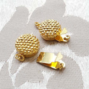 Clasps: Fancy Clasp, Gold, Single Strand, 17x11mm (1pc)