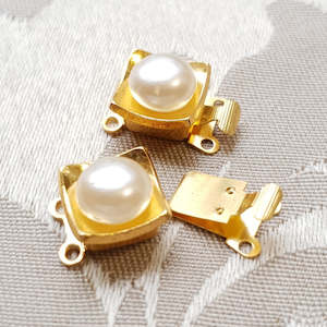 Clasps: Fancy Clasp, Gold, Double Strand, 15x10mm (1pc)
