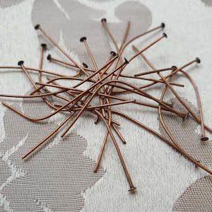 Earring Components: Headpin, Antique Copper, 45mm, 22ga (5gms/28pcs)