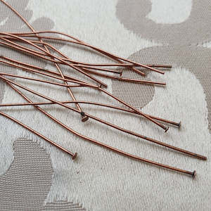 Earring Components: Headpin, Antique Copper, 100mm, 22ga (10 pairs)