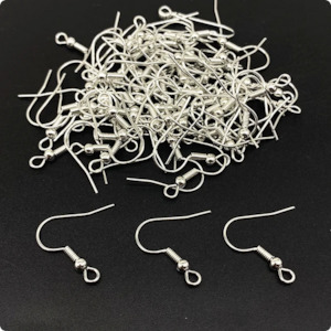 Earring Components: Earring Hooks, Nickel with Spring & ball, 18mm (10 pairs)