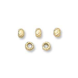 Crimps Covers: Crimp, Gold, 2.5mm, A grade (1gm - 26pcs)