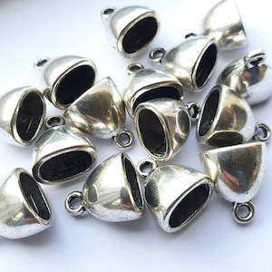 End Cap, Silver, 13x12mm (10pcs)