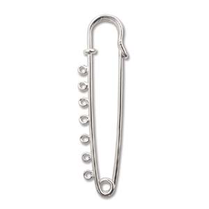 Brooch Backs Safety Pins Kilt Pins: Kilt Pin, 7 loops, Nickel, 58x13mm (3pcs)