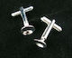 Cufflink Base, Dish, Nickel, 21x10mm (1 pair)
