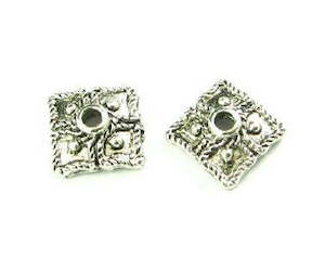 Bead Cap, Ornate, Nickel, 3x8mm (20 pcs)