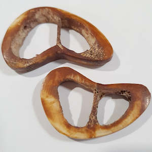 Bone Beads: Bone Bead, Open 08, Brown, 40x25mm (2pc)