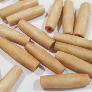 Bone Beads: Bone Bead, Tube, Light Brown, 20x6mm (20pcs)