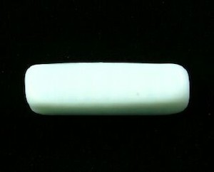 Indonesian Lampwork, Plain, Rectangle, White, 33x8mm (2pc)