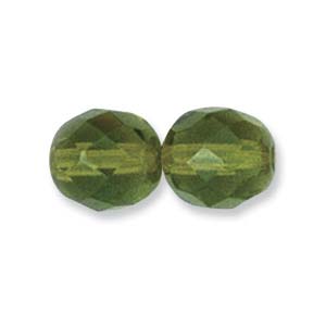 Faceted Czech Glass: Czech Glass Facet, Olive (4, 6 or 8mm)
