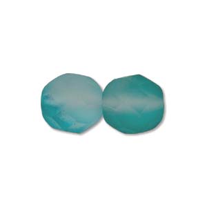 Faceted Czech Glass: Czech Glass Facet, Seafoam Matte (6 or 8mm)