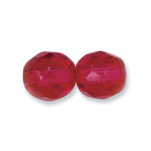 Czech Glass Facet, Cranberry (6 or 8mm)