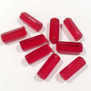 Pressed Czech Glass: Czech Glass, Altlas, Siam Red, 10x4mm (10 pcs)