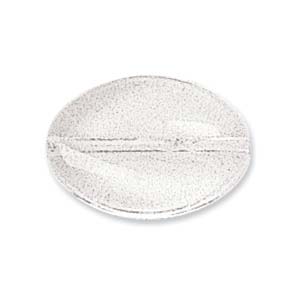 Pressed Czech Glass: Czech Glass, Flat Oval, Crystal, 12x9mm (10 pcs)