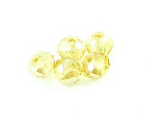 Chinese Crystal: Chinese Crystal, Rondelle, Lustre Citrine, 4x6mm (20 pcs)