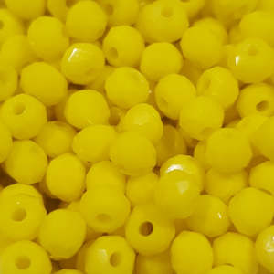 Chinese Crystal: Chinese Crystal, Rondelle, Yellow, 3x4mm (20 pcs)