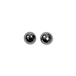 Metal Beads: Metal Bead, Round, Smooth, Black Oxide, 4mm (100 pcs)