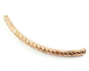 Metal Beads: Metal Bead, Tube, Bent, Copper, 44x3mm (10 pcs)