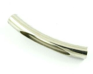 Metal Beads: Metal Bead, Tube, Bent, Sliced, Nickel, 32x5mm (10 pcs)