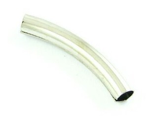 Metal Beads: Metal Bead, Tube, Bent, Nickel, 30x5mm (10 pcs)