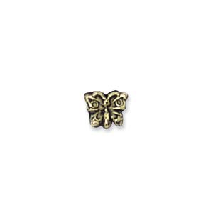 Plastic Metallic Beads: 5mm Plastic Metallic Butterfly, Gold (10 pcs)