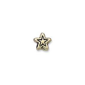 Plastic Metallic Beads: 4mm Plastic Metallic Star, Gold (10 pcs)
