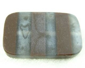 Resin Beads: Resin, Rectangle Stripe Width, Grey/Brown, 40x26mm (10pc)