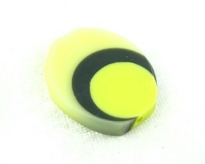 Resin Beads: Resin, Oval Multi, Yellow/Black, 33x28mm (10pc)