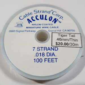 Clearance Stock Updated 27 08 20: Black Flexible Beading Wire (0.46mm/0.018inch) - 30m Roll