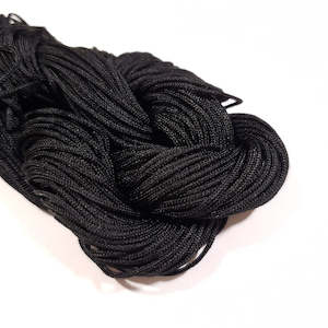 Clearance Stock Updated 27 08 20: 1.0mm Chinese polyester knotting cord, Black - 15m