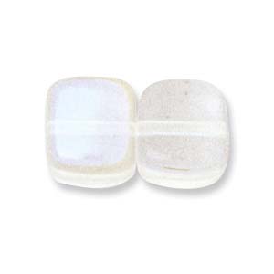 Pressed Czech Glass: Czech Glass, Cube, Crystal AB, 5x7 or 8x11mm