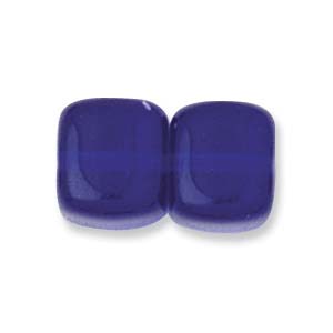 Pressed Czech Glass: Czech Glass, Cube, Cobalt, 5x7 or 8x11mm