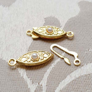 Fancy Clasp, Gold, Single Strand, 20x6mm (1pc)