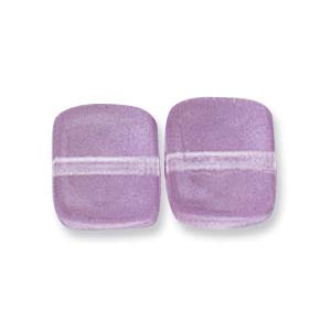 Pressed Czech Glass: Czech Glass, Cube, Light Tanzanite, 8x11mm (10 pcs)