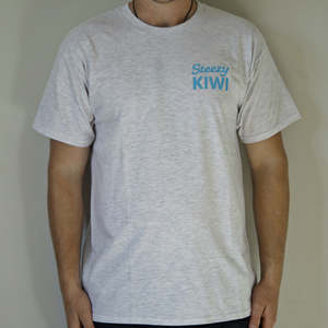 New Logo Tees: Steezy Kiwi light grey Tee