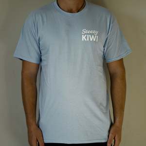 New Logo Tees: Steezy Kiwi Light Blue Tee