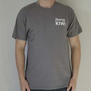 New Logo Tees: Steezy Kiwi Charcoal Tee
